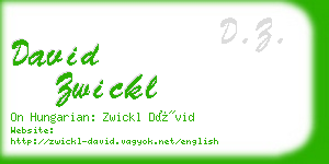 david zwickl business card